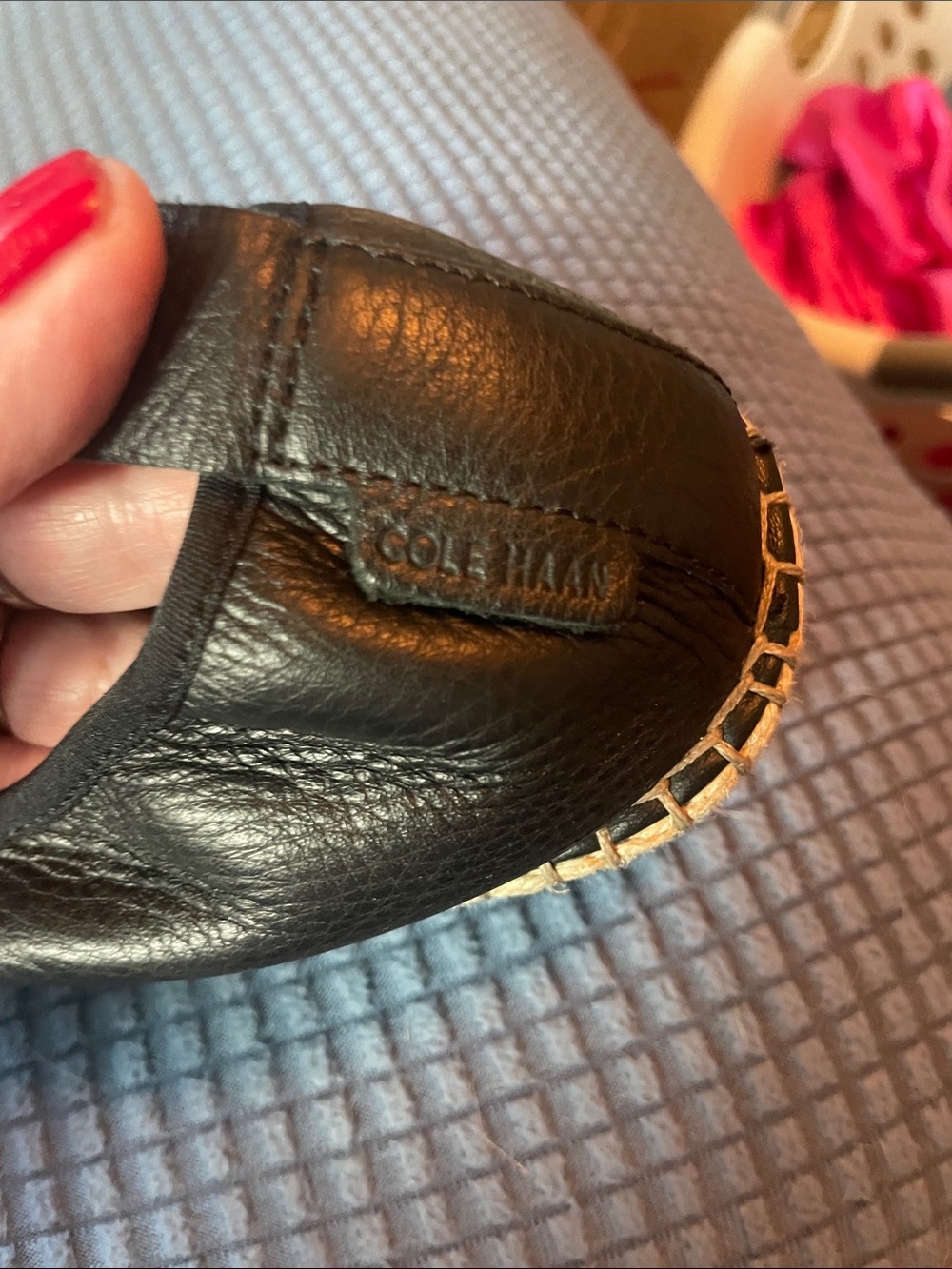Cole Haan Black Leather Slip-On Women's Ballet Flats - Picture 6 of 6